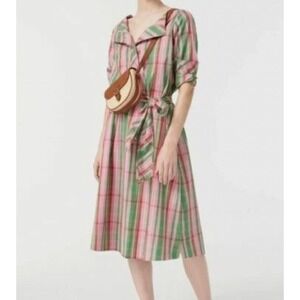 J Crew Stretch cotton poplin shirtdress with removable belt Item AY169 Size 6